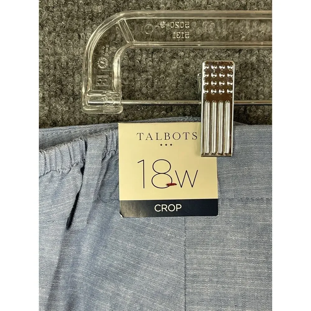 TALBOTS Perfect Crop‎ Pant Newport Chambray Blue Mid-Rise Ankle Size 18W